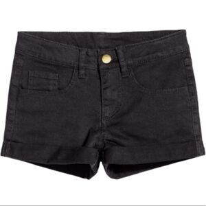 H&M Turn-up Cotton Twill Shorts With Pockets Black Size 6